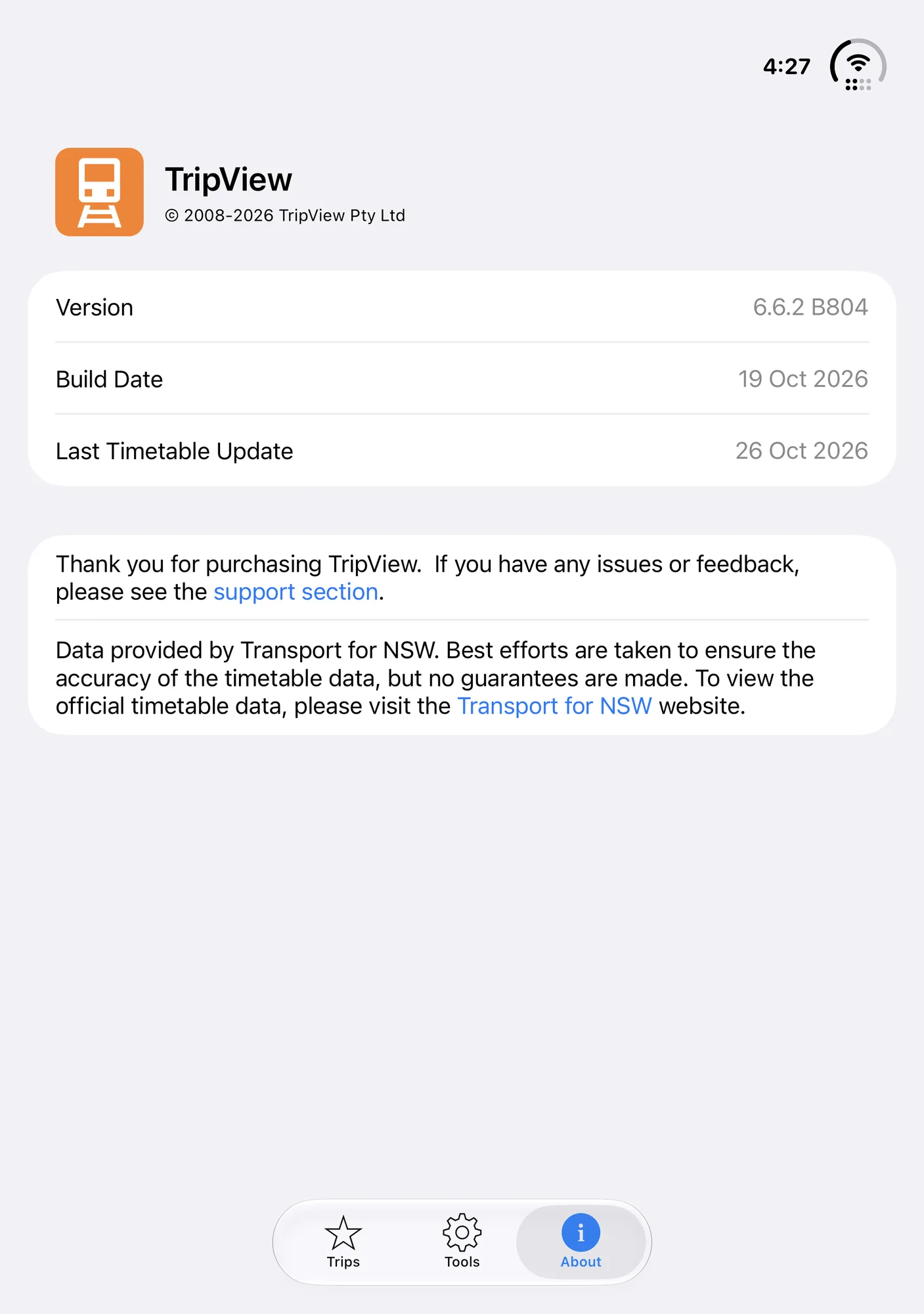 TripView on iPhone Duo, unfolded, portrait