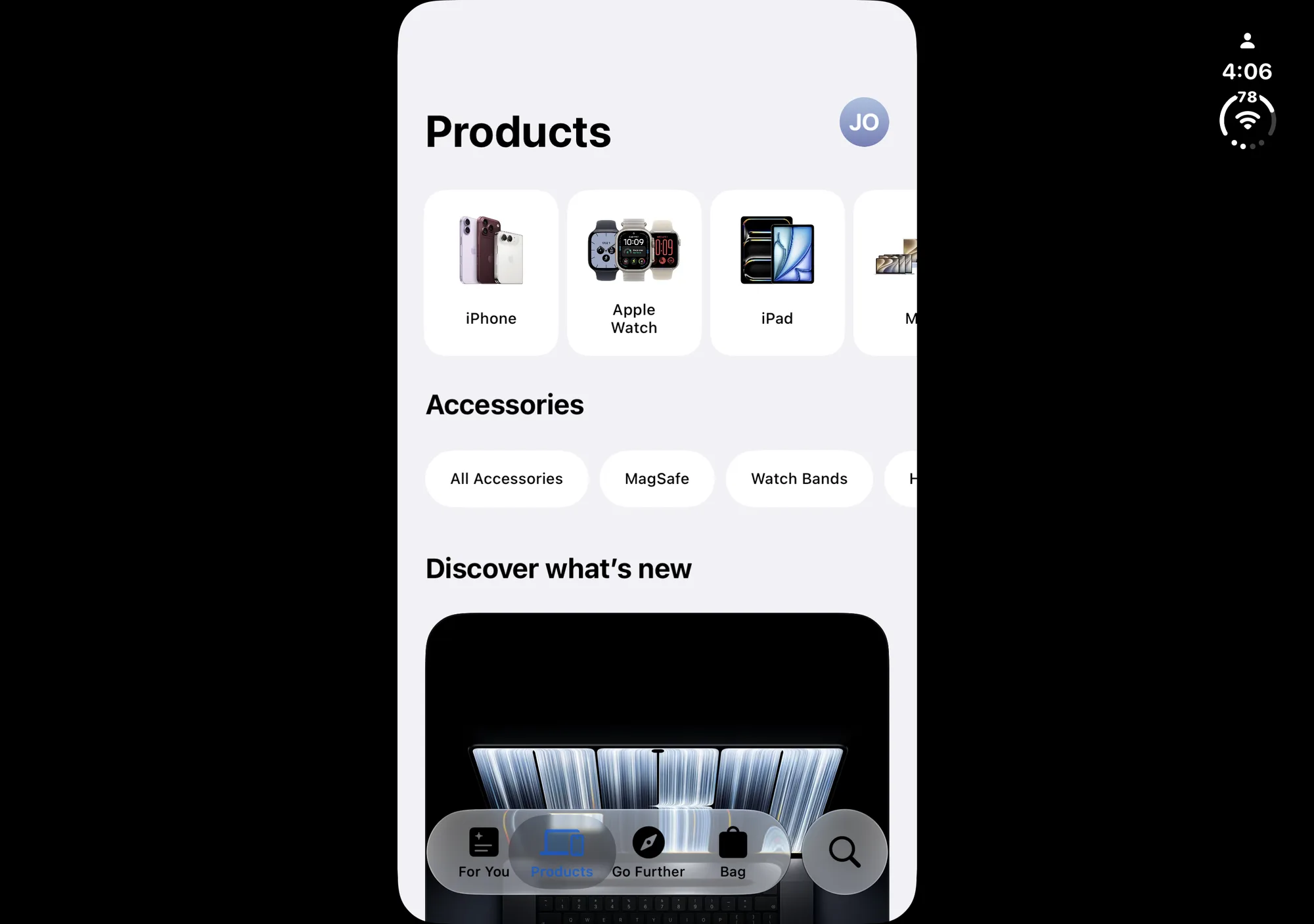 Apple Store on iPhone Duo, unfolded, landscape