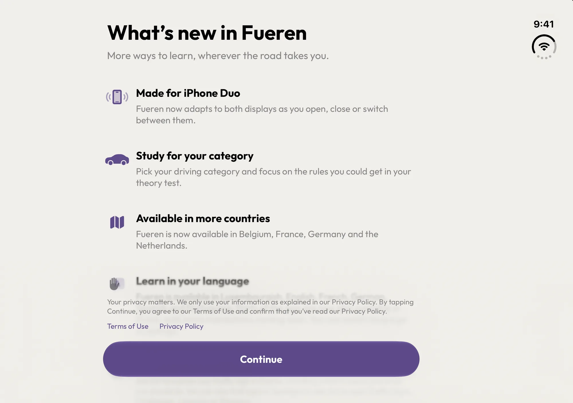Fueren: Driving License on iPhone Duo, unfolded, landscape