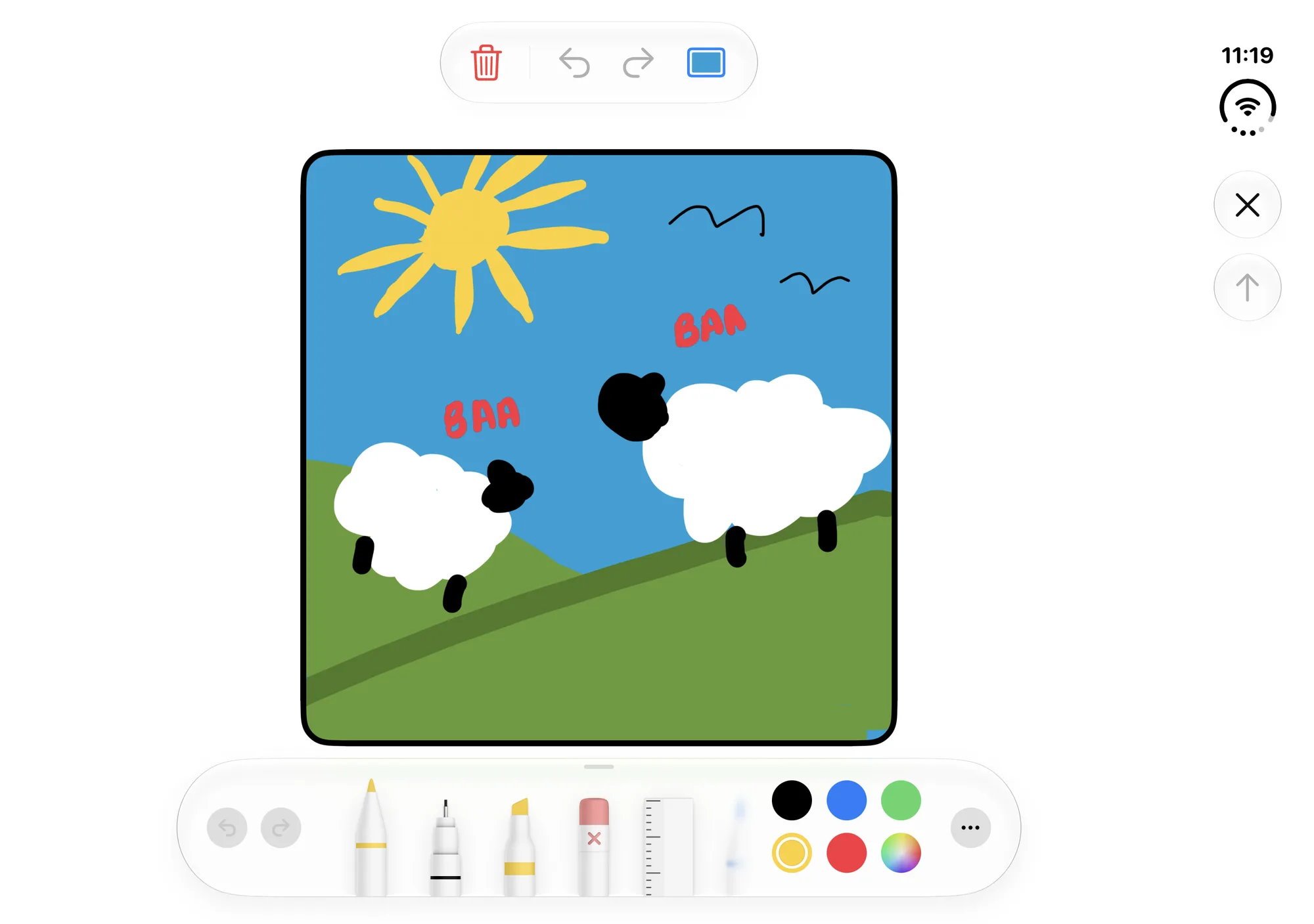 DoodleBuds on iPhone Duo, unfolded, landscape