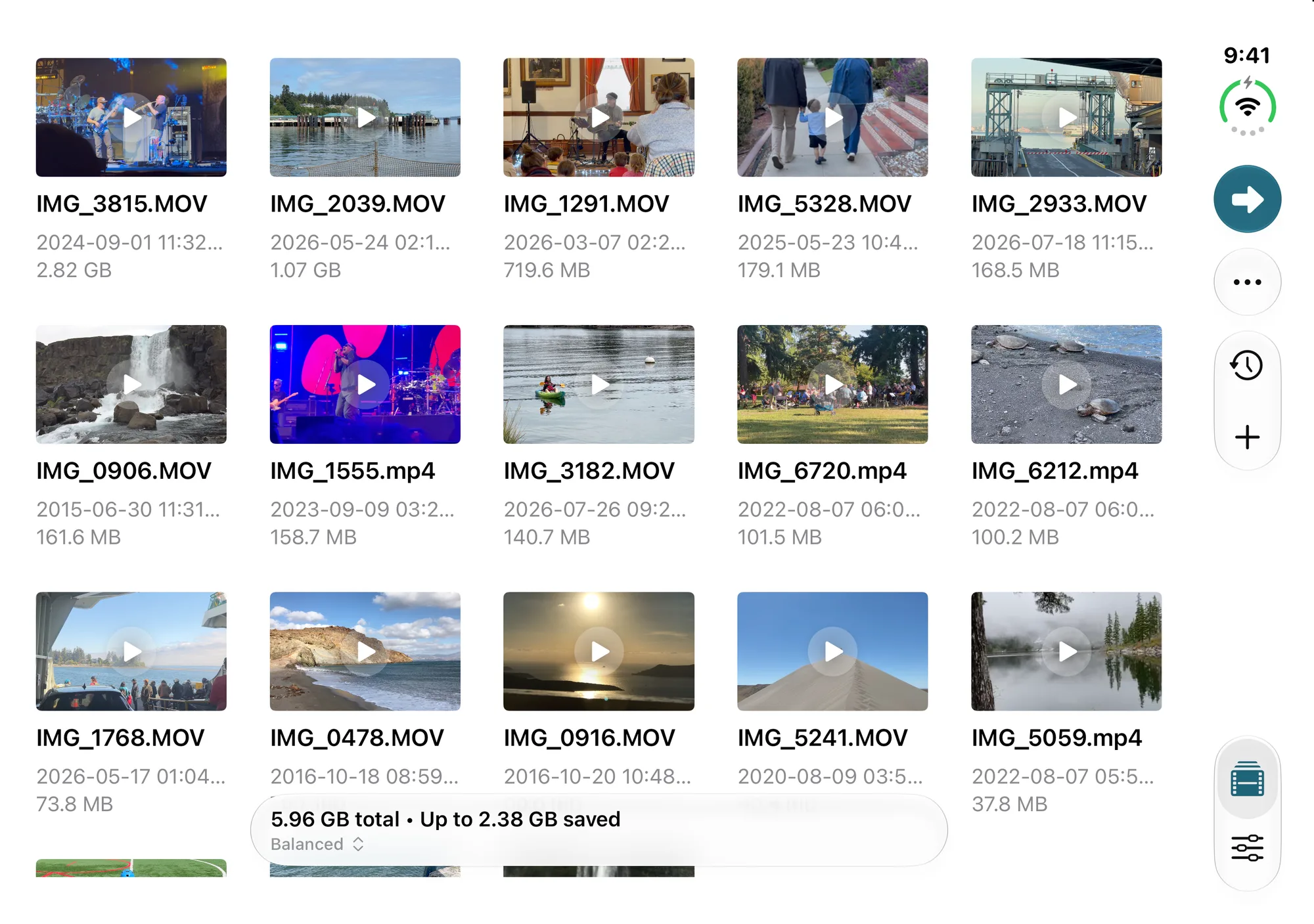 Microfiche: Video Space Saver on iPhone Duo, unfolded, landscape
