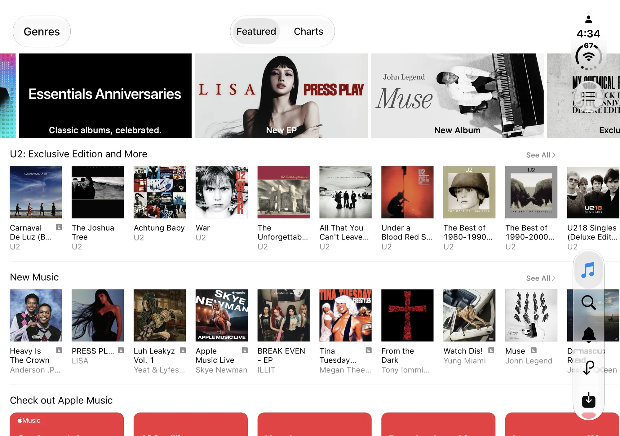 iTunes Store on iPhone Duo, unfolded, landscape