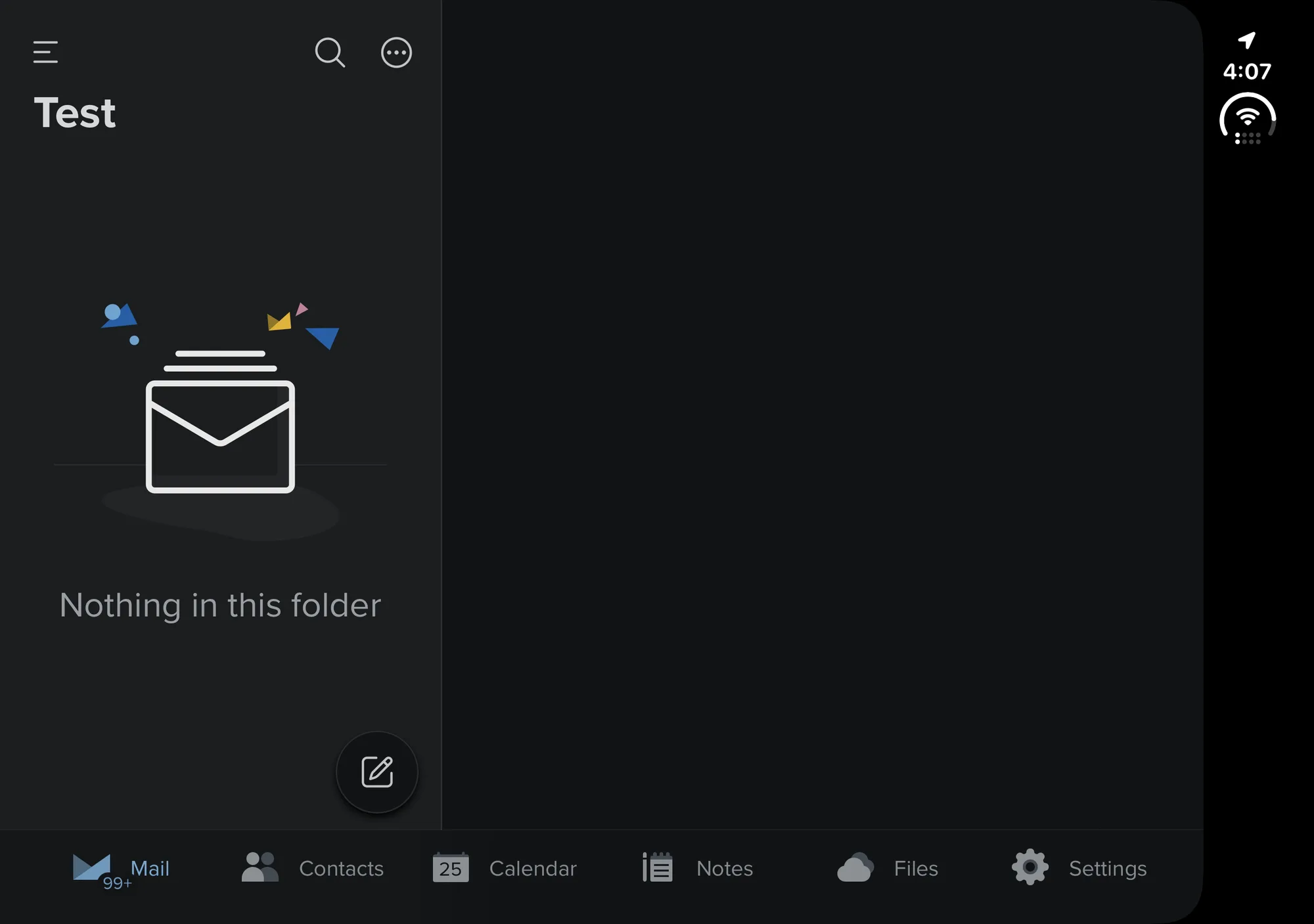 Fastmail – Email & Calendar on iPhone Duo, unfolded, landscape